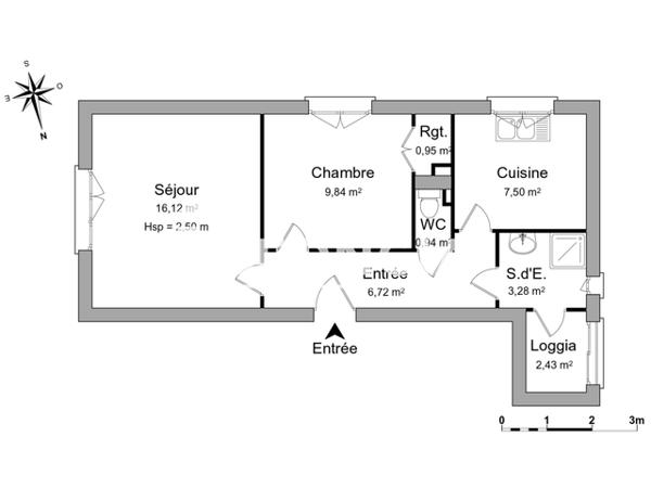 Location Appartement 2 pièces 45.35 m² - 50 RUE DE LA RESISTANCE Brest 29200
