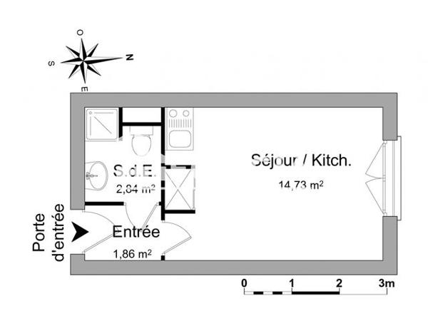 Location Studio 19.43 m² - 36 BOULEVARD DES BELGES La Roche Sur Yon 85000