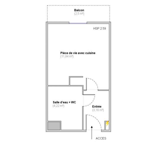 Studio à vendre 19 m² Limonest