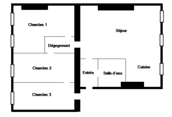 Bel appartement 4 pièces traversant 65.51 m2