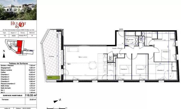 Appartement 5 pièces de 118M² en VEFA - St Marc sur Mer