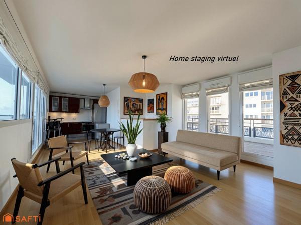 Coeur de ville, duplex en dernier étage, 3 terrasses, vue dégagée, cave