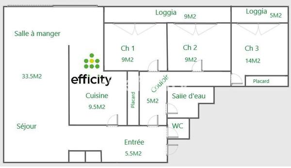 Appartement 5 pièces - 100 m²