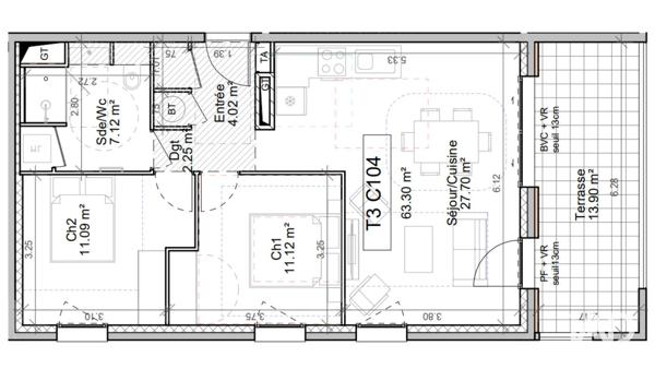 Appartement à vendre 3 pièces 63 m² Le Touvet