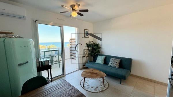 Bravone – Appartement T3 terrasse vue mer, à proximité de la plage