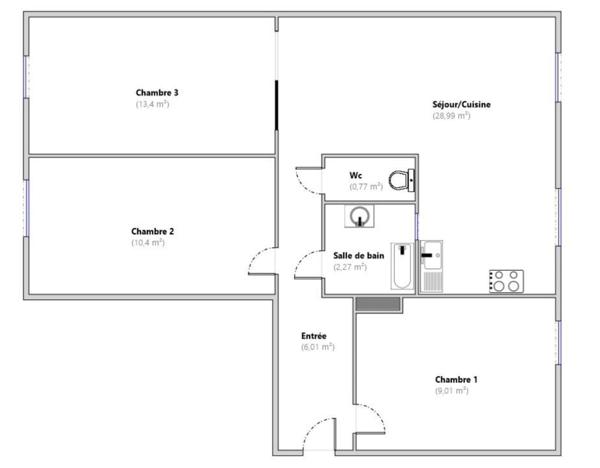 Dernier étage à 7 min du métro Mairie de Montreuil