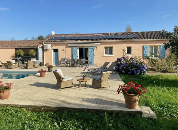 Maison de plain-pied avec piscine