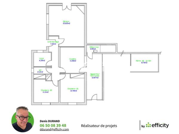 Appartement 3 pièces - 72 m² Exclusivité efficity