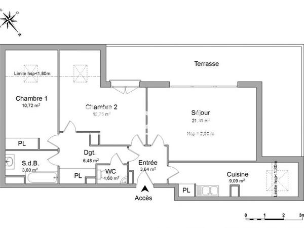 Location Appartement 3 pièces 69.2 m² - 32 AVENUE CHERET Le Plessis Trevise 94420