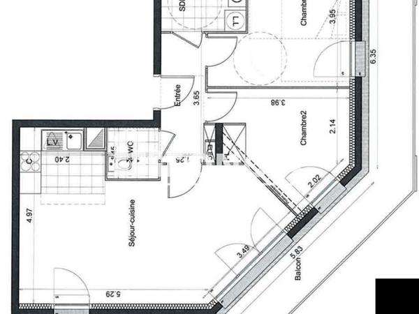 Location Appartement 3 pièces 62.3 m² - RUE DES VOYAGEURS Cergy Saint Christophe 95800