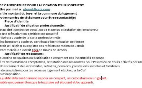 Appartement à louer