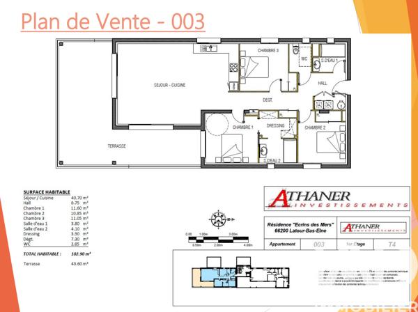 Appartement à vendre 4 pièces 103 m² Latour-Bas-Elne