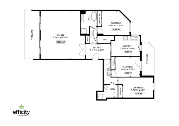 Appartement
         4 pièces
        - 111 m² Bien prestige 540 000 € *
