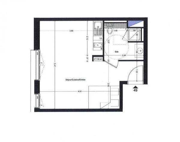 Appartement 1 pièce - 44400 Rezé -  Pont Rousseau Centre