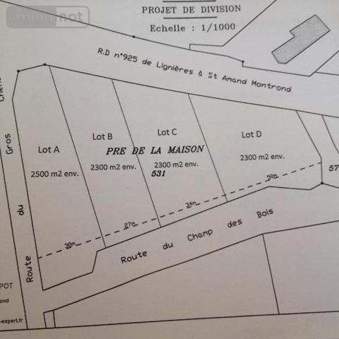 Terrain à Batir à vendre à Nozières dans le Cher (18200), ref : 18022/287