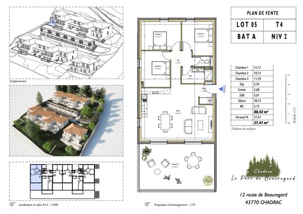 Vente Appartement88,42 m² - 4 Pièces - CHADRAC (43770)