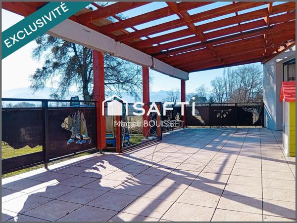 Maison plain pied RT2017, terrasse, jardin vue dégagée sur la chaine des Pyrénées