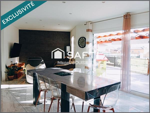 Maison plain pied RT2017, terrasse, jardin vue dégagée sur la chaine des Pyrénées