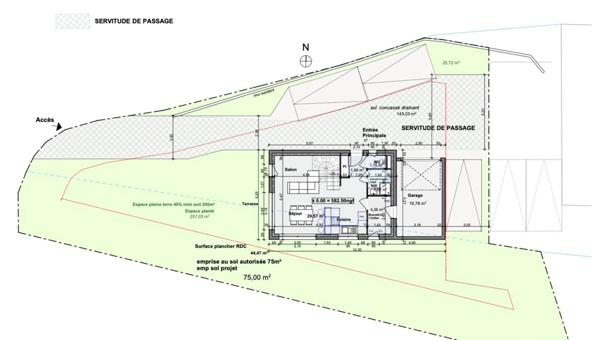 Terrain à vendre SAINT JEAN D'ARVEY (73) avec PC accordé -