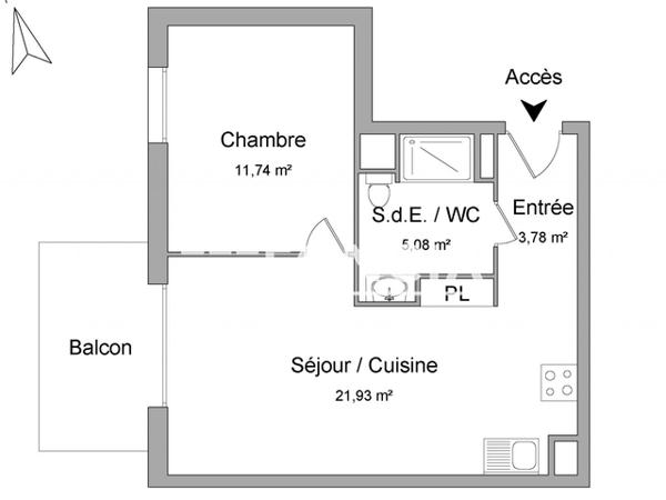 Location Appartement 2 pièces 42.53 m² - 6 RUE DU MAIRE SORGUS Schiltigheim 67300