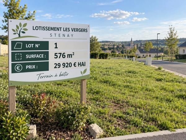 Proche Belgique et Luxembourg - Stenay 55700 terrain à bâtir viabilisé de 576 m²