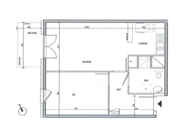 Appartement 2 pièces - 44800 Saint-Herblain -  Pelousière