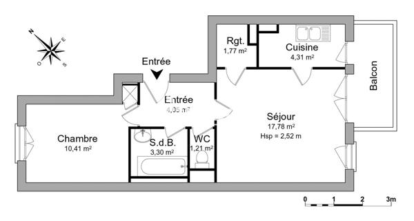 Location Appartement 2 pièces 42.83 m² - Rueil-malmaison 92500