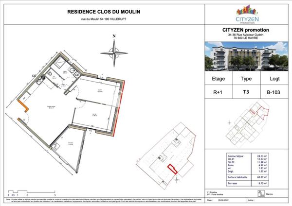 Appartement - 3 pièces - 60m²