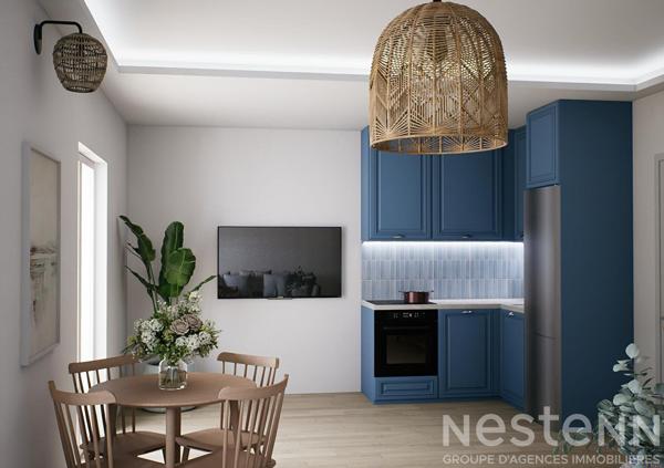 Saint-Pierre Quiberon - Vente appartement rénové à 30 mètres de la mer avec extérieur et 2 chambres