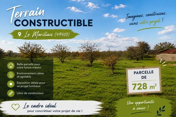 Terrain constructible LE MARILLAIS 13min d'Ancenis