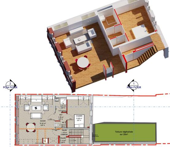 Immeuble avec 5 appartements, quartier Vauban