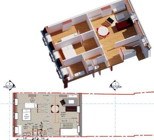 Immeuble avec 5 appartements, quartier Vauban