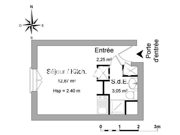 Location Studio 18.2 m² - 58 RUE GRASSIN BALEDANS APPT 1216 RESIDENCE VOLTAIRE Arras 62000
