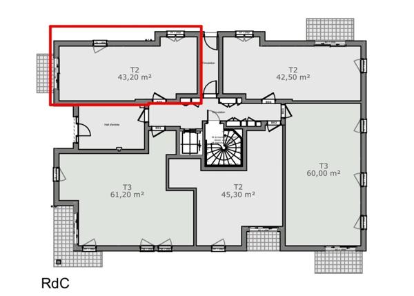 Appartement rez-de-chaussée - 1 chambre - jardin - parking.