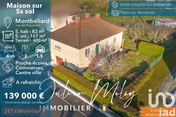 Maison à vendre 6 pièces 82 m² Montbéliard