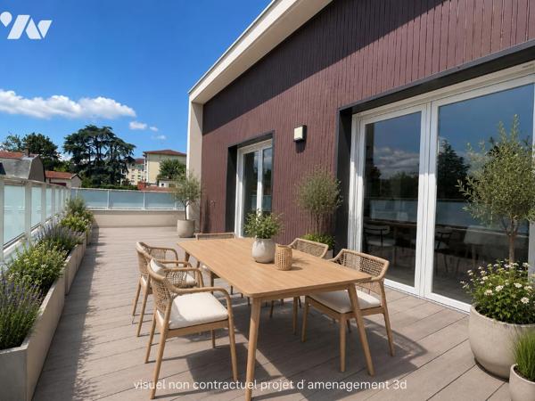 Champagne-au-Mont-d'Or – T4 NEUF d'exception au dernier étage avec terrasse panoramique