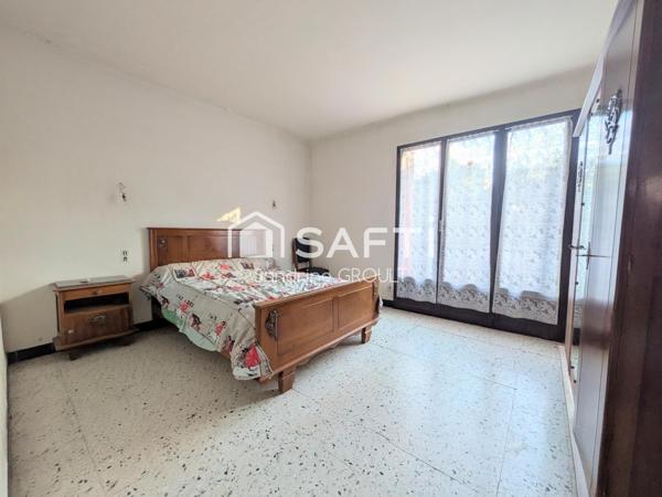 MAISON 125m² 6 PIECES, GARAGE DE 125M²  et TERRAIN de 1093m² -GROS POTENTIEL