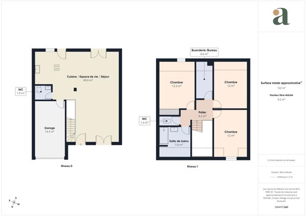 Maison familliale Excellent agencement 3 chambres et 1 bureau DPE C Garage et parking Jardin Nantes Haluchère Rue du Patis Rondin