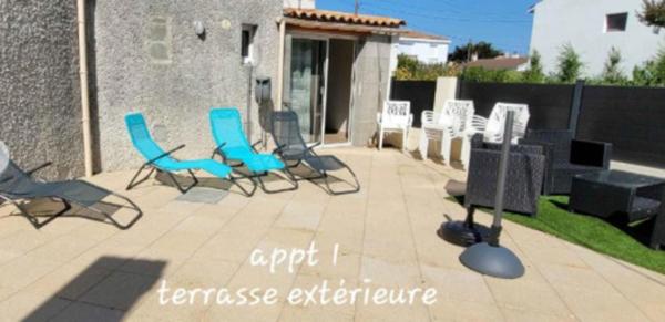 LA FAUTE SUR MER (85) RARE A 500 M DE LA PLAGE APPARTEMENT RDJ 2 CHAMBRES ET BUREAU AVEC PATIO PRIVATIF