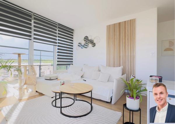 Quimper, quartier Kerfeunteun – Appartement de type 2 situé au dernier étage, d’une surface habitable de 46 m² – Terrasse – Parking en sous-sol.
