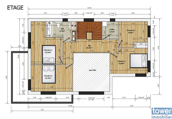 A VENDRE Maison contemporaine de plus de 200 m² – 5 chambres – Caen est - Ne cherchez plus !!! C'est ici !!!