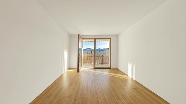 Appartement au premier étage avec balcon Expo Sud - Plateau brut - Hirmentaz Bellevaux