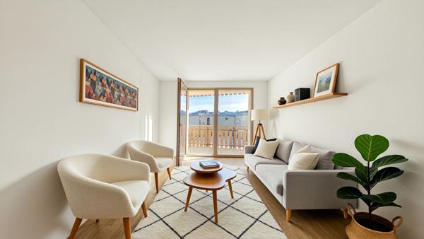 Appartement au premier étage avec balcon Expo Sud - Plateau brut - Hirmentaz Bellevaux