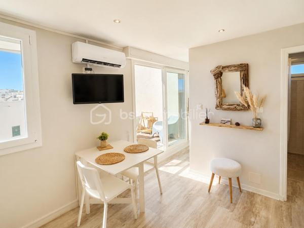 AU PIED DE LA PLAGE, emplacement particulièrement recherché, découvrez ce beau studio entièrement RENOVE et CLIMATISE, situé au 3ᵉ et dernier étage d’une résidence sécurisée, avec place de PARKING privée.

Vous profiterez d’une belle pièce de vie lumineuse avec cuisine ouverte, d’une salle d’eau avec WC et surtout d’une terrasse ensoleillée offrant une magnifique vue mer.

À 2 minutes à pied, retrouvez tous les commerces de proximité: restaurants, supérette, tabac-presse, points chauds ...

✨ Un BIEN RARE, la mer à deux pas et une VUE EXCEPTIONNELLE : un véritable coup de cœur à découvrir sans tarder !
     Pour ne rien gacher: Trés bonne rentabilité locative !