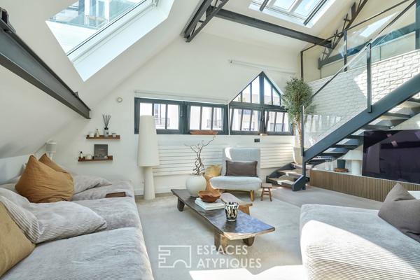 Loft rénové en dernier étage