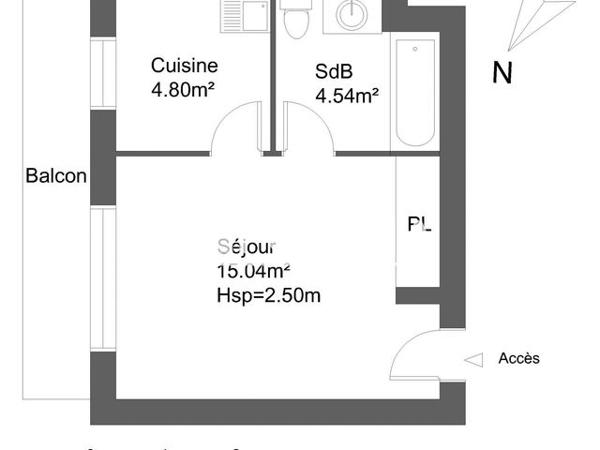 Location Studio 24.4 m² - 3A RUE JEAN MENTELIN Strasbourg 67200