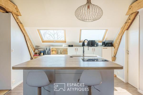 Loft sous les toits et sa terrasse privative quartier Saint-Pierre