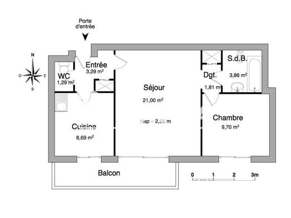 Location Appartement 2 pièces 49.6 m² - 7 IMPASSE ENCLOS CAMINADE Carcassonne 11000