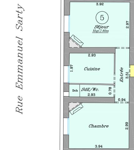 Clamart (92140) Appartement 2 pièces quartier Gare
