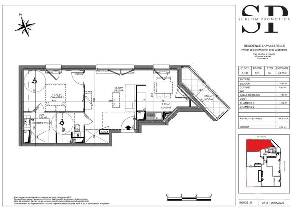 Appartement F2 à vendre  2 pièces - 44,71 m2 MELUN - 77
